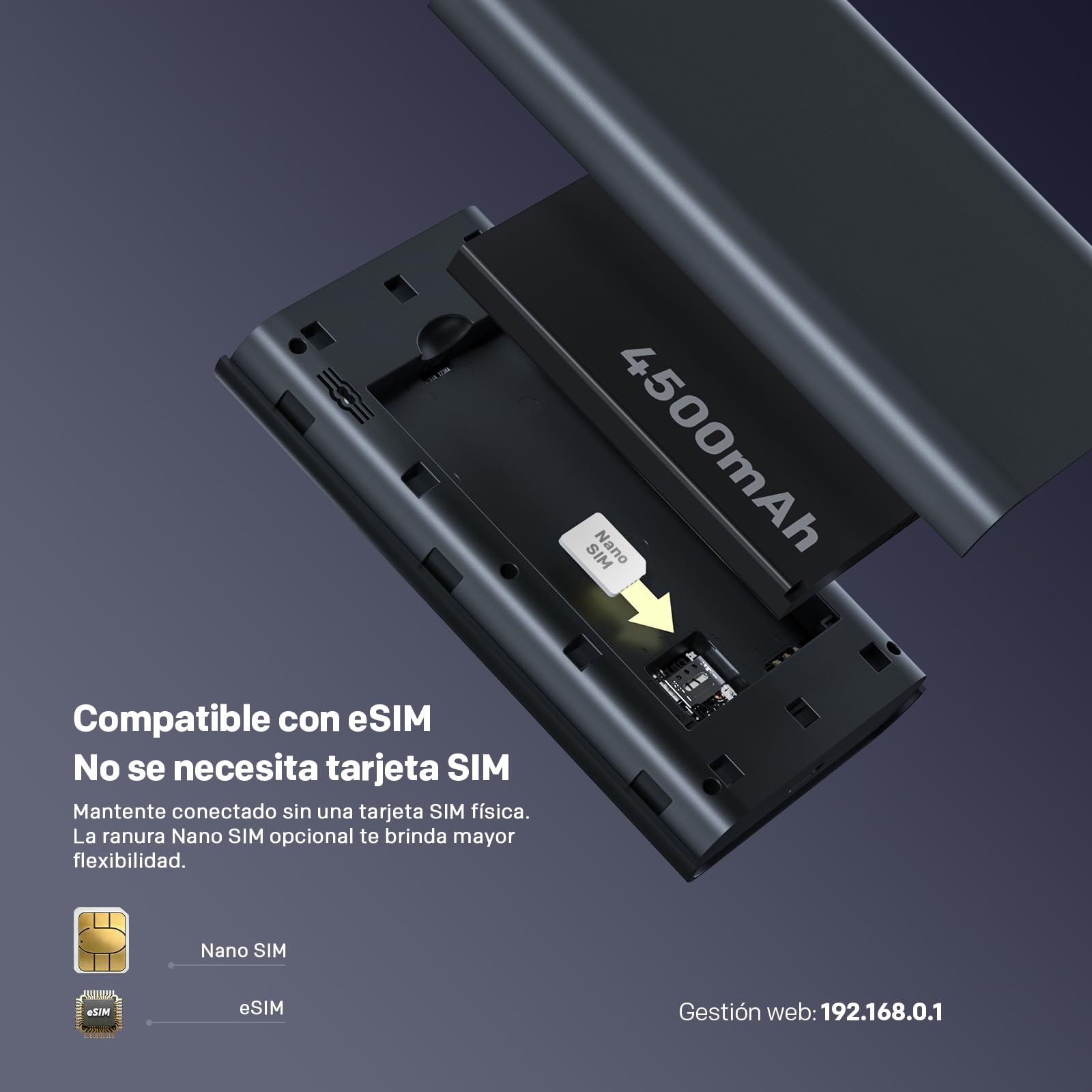 Strong 5G+ HOPI Router 5G Portátil WiFi 6 AX1800 con 5GB de Datos, Hotspot WiFi de Bolsillo con eSIM, hasta 3,4 Gbps de Velocidad de Descarga 5G, Batería de 4500 mAh, Puerto USB-C, Función Power Bank
