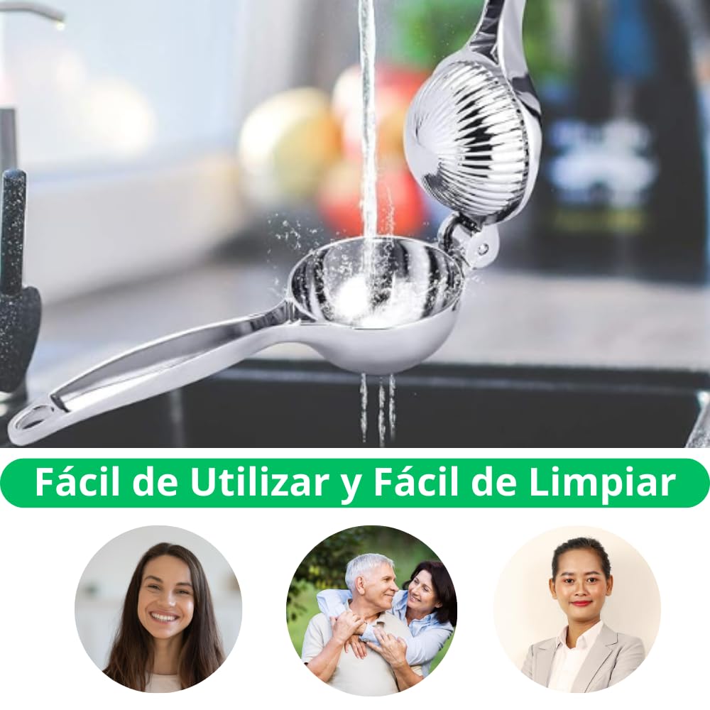 HOMEGLOW · Exprimidor de Limón Manual de Acero Inoxidable Grande · Prensa Cítricos para Limones y Limas · Resistente Ergonómico para Cocina Doméstica y Profesional — view 8