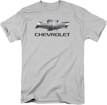 Chevrolet Automobiles Chevy Classic Bowtie Logo On Silver Adult T-Shirt Tee