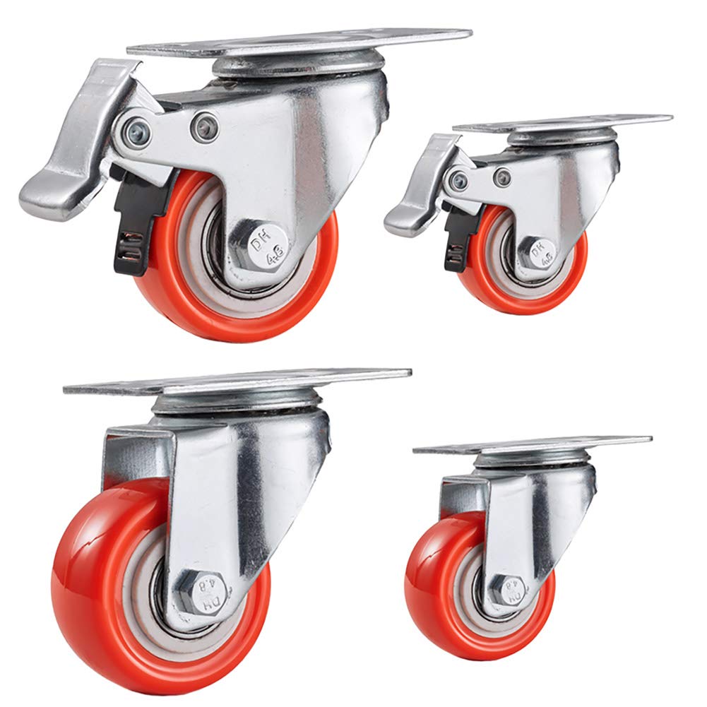 Roulettes pivotantes robustes en PU 240kg pour meuble silencieux