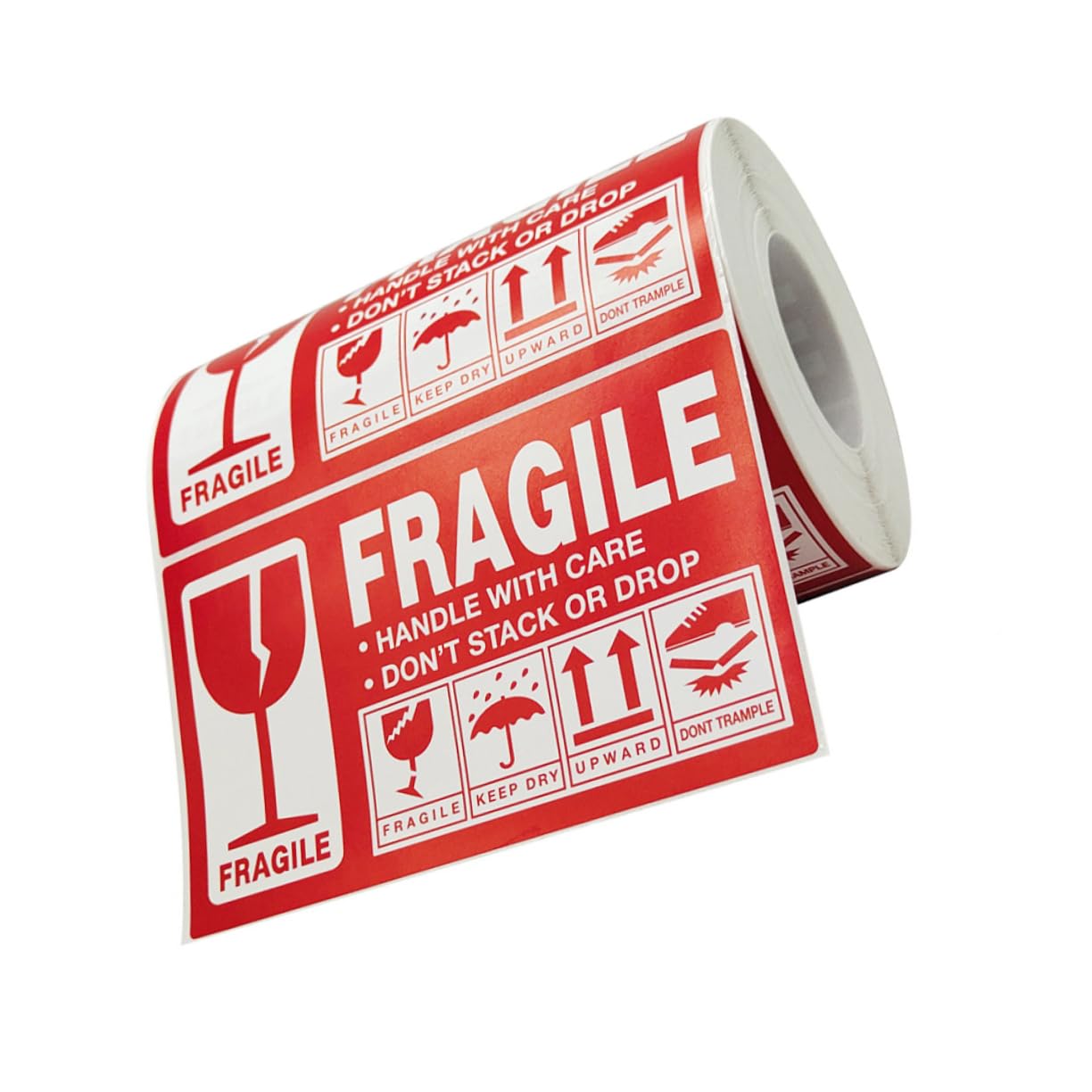 LALAFINA Fragile Sticker Roll 1 Pack Handle Care Warning Decals for Safe Shipping