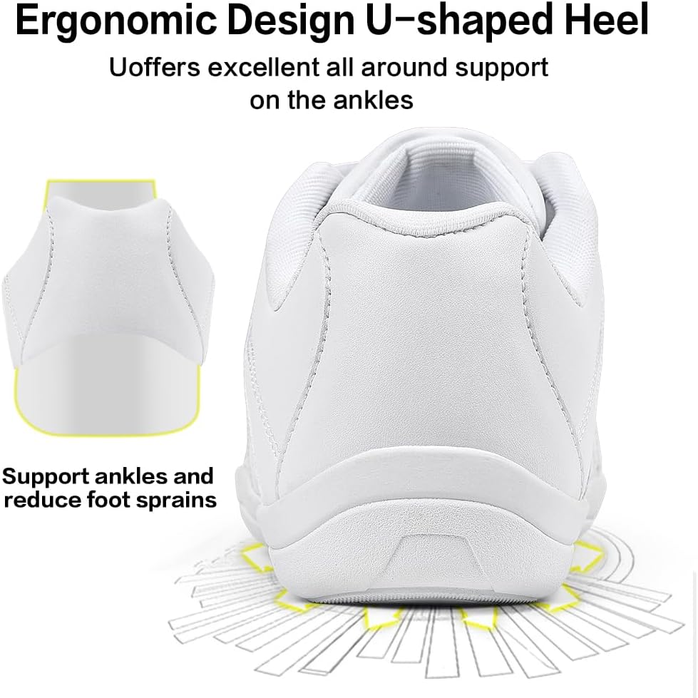 CADIDL Cheer Shoes for Women White Cheerleading Athletic Dance Shoes Girls Flats Tennis Walking Sneakers - Image 5