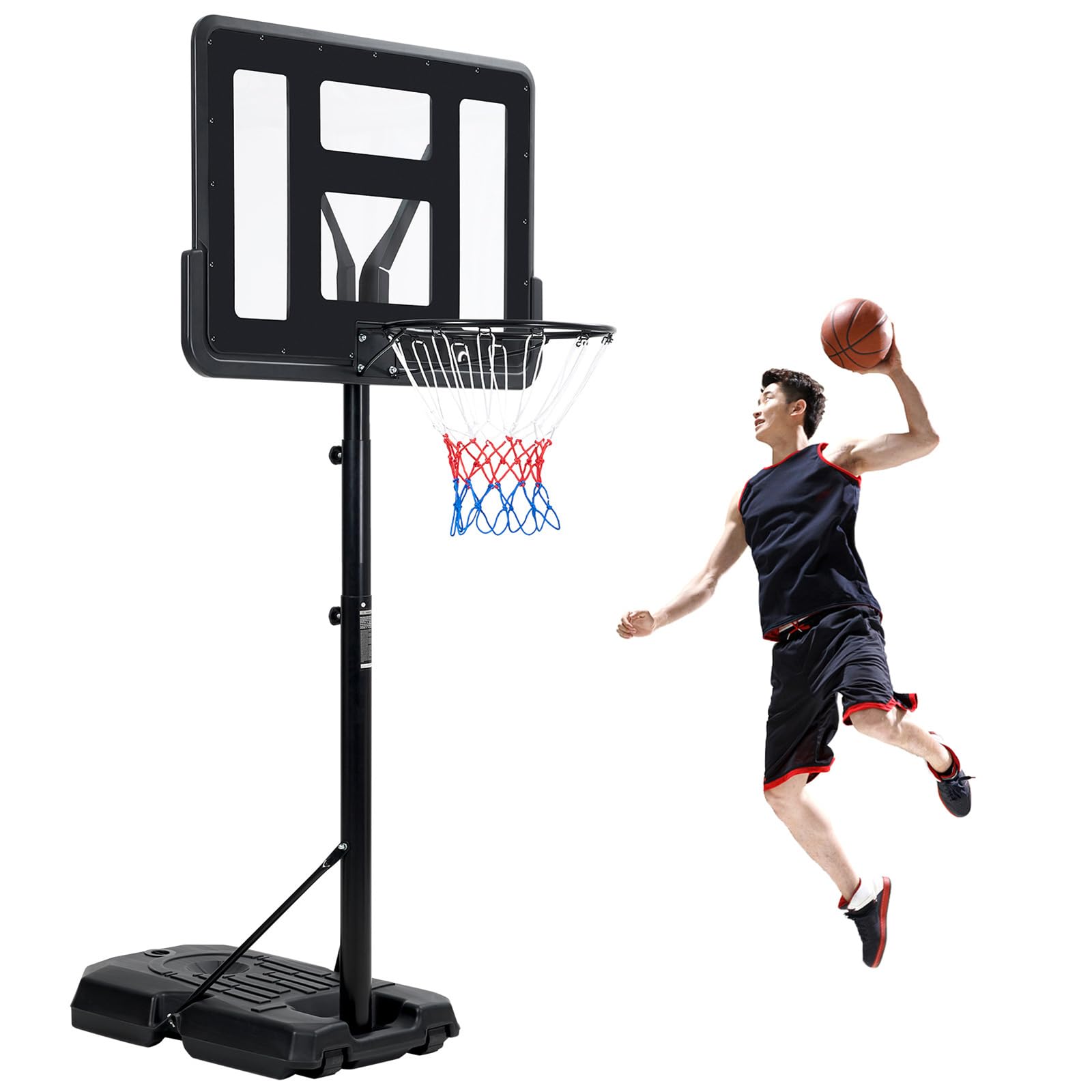 Photo 1 of Basketball Hoop Outdoor 10ft Adjustable, Portable Basketball Hoop Goal System with 44 Inch Shatterproof Backboard,Basketball Hoop & Goal for Kids/Adults Indoor 3+
