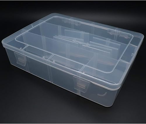 Miniatura 22 de Xiaoyztan Organizador de plástico transparente de 8 rejillas con divisores ajustables, joyero de almacenamiento de cuentas para piezas pequeñas
