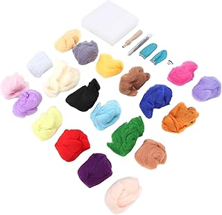 Xolsurg Kit de fieltro de lana de aguja 20 Colors 5 g de Felicitaciones Suministros Herramientas para la artesanía de juguetes hechos a mano de bricolaje