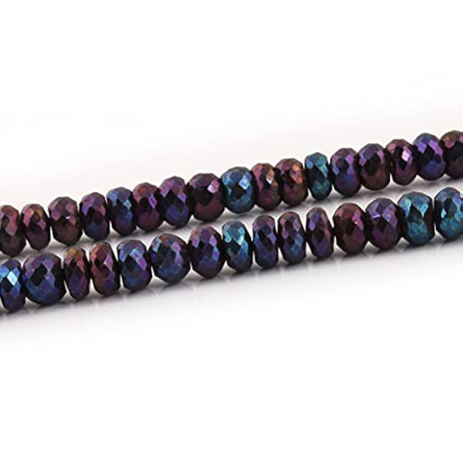 Perles spinelle noir facetté bleu 7mm pour réparer et personnaliser un collier