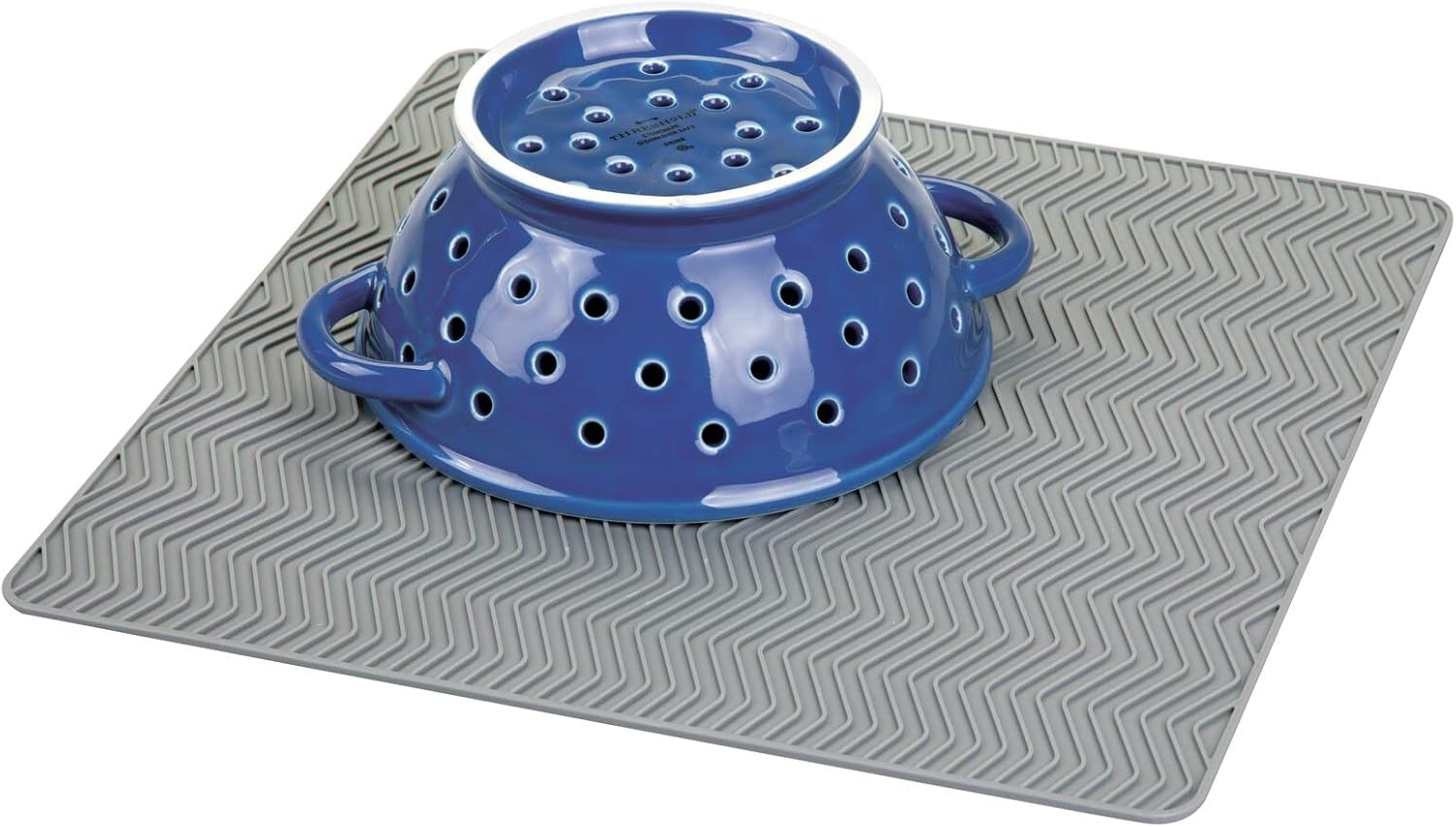 mDesign Chevron Silicone Dish Drainer Mat Silicone Dish Dryer Mat for