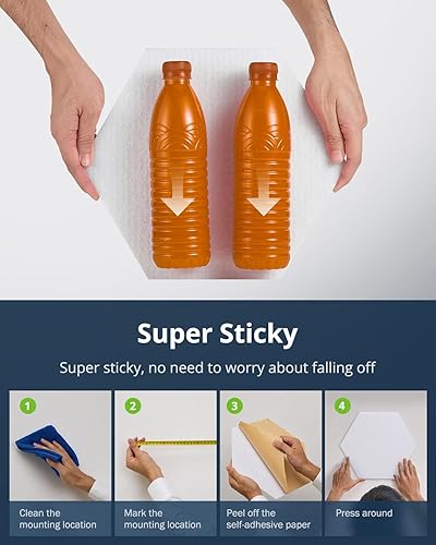 Miniatura 6 de Paquete de 12 paneles acústicos absorbentes de sonido, paneles autoadhesivos a prueba de sonido, paneles hexagonales de amortiguación de sonido de