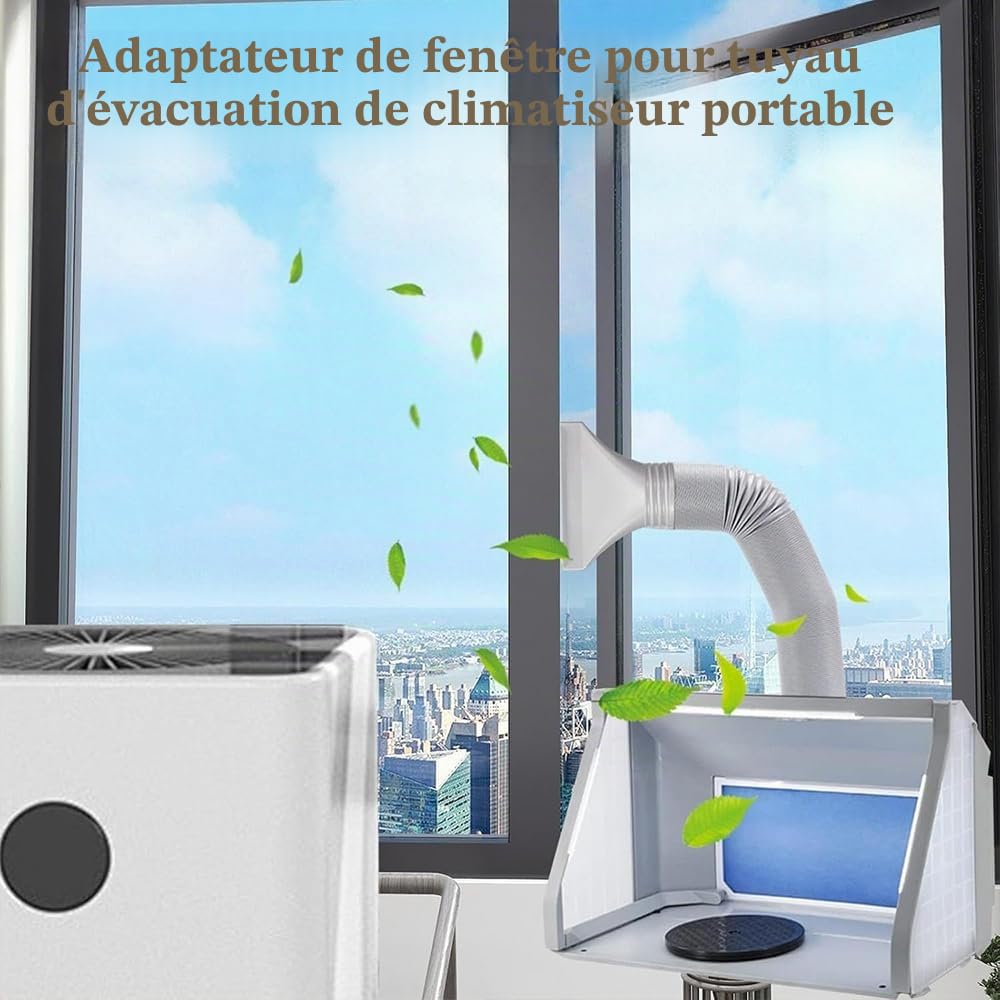 Adaptateur Plat pour Tuyau D'évacuation de Climatisation - Pour Fenêtres, Accessoires pour Climatisation Mobile, Extraction, Sèche-Linge, Voiture (130/150mm)