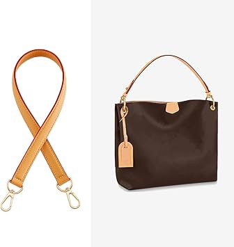 Doxo Genuine Vachetta Cowhide Leather Shoulder Strap - 0.7 Width 24.8 Length Short Replacement Straps Compatible with LV Graceful Tote, Speedy, Alma & Dauphine Bags Beeswax