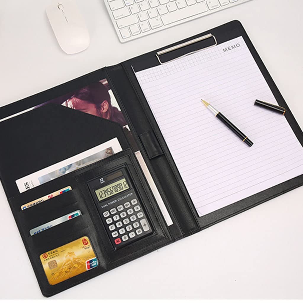 Ledermappe A4 Zwischenablage-Ordner Padfolio Zwischenablage Schreibmappe Kunstleder für Rechtsblockhalter Business-Konferenz Notizblock Klemmbretter