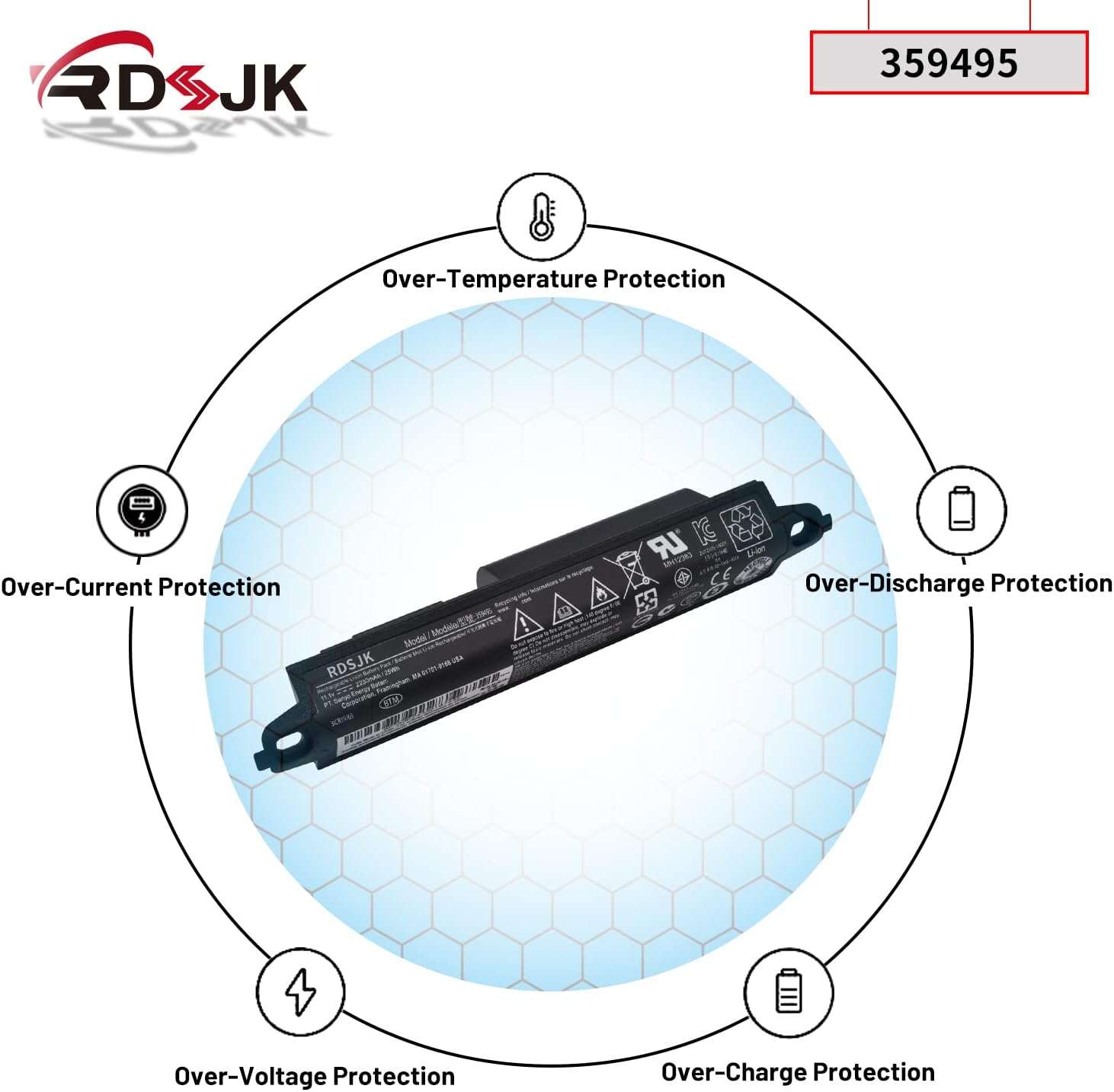 359495 359498 Battery Replacement for Bose SoundLink III 330107 330107A 0330107 330105 330105A 0330105 Soundlink 2 3 Soundlink Bluetooth Mobile Speaker II III 404600 404800 404900 414255 11.1V 2230mAh