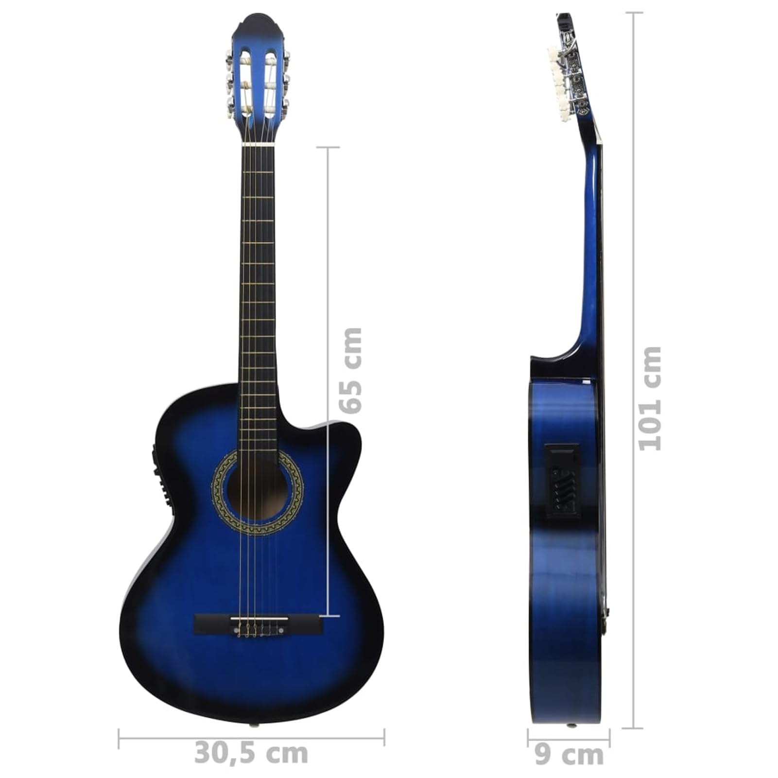 Lechnical Chitarra Classica Western con Equalizzatore e 6 Corde Blu,Arte e Svago,Hobby e Arti Creative,Strumenti Musicali,Strumenti a Corda,Chitarre(SPU:70140)