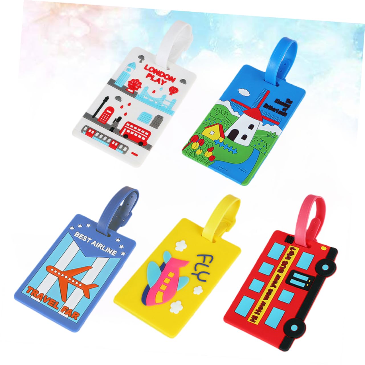 LIFKOME 15pezzi Etichette Bagaglio Creative Pvc Da Targhette Colorate Per Valigia Zaino e Bagagli Con Per Identificazione Facile e