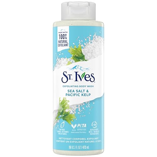 St. Ives Limpiador exfoliante para el cuerpo, sal marina y algas del PacĂfico fabricado con limpiadores a base de plantas y exfoliante 100% natural, St. Ives Limpiador exfoliante para el cuerpo, sal marina y algas del PacĂfico fabricado con limpiadores a base de plantas y exfoliante 100% natural,