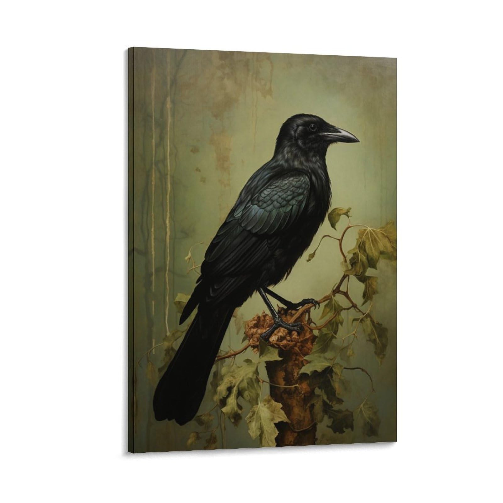 Foccar Frame-Quiet Crow Quiet Crow Wall Art Prints Contemporary Retro Black Bird Rustic Pictures On Canvas Poster Wall Decor For Bedroom Home Decorations