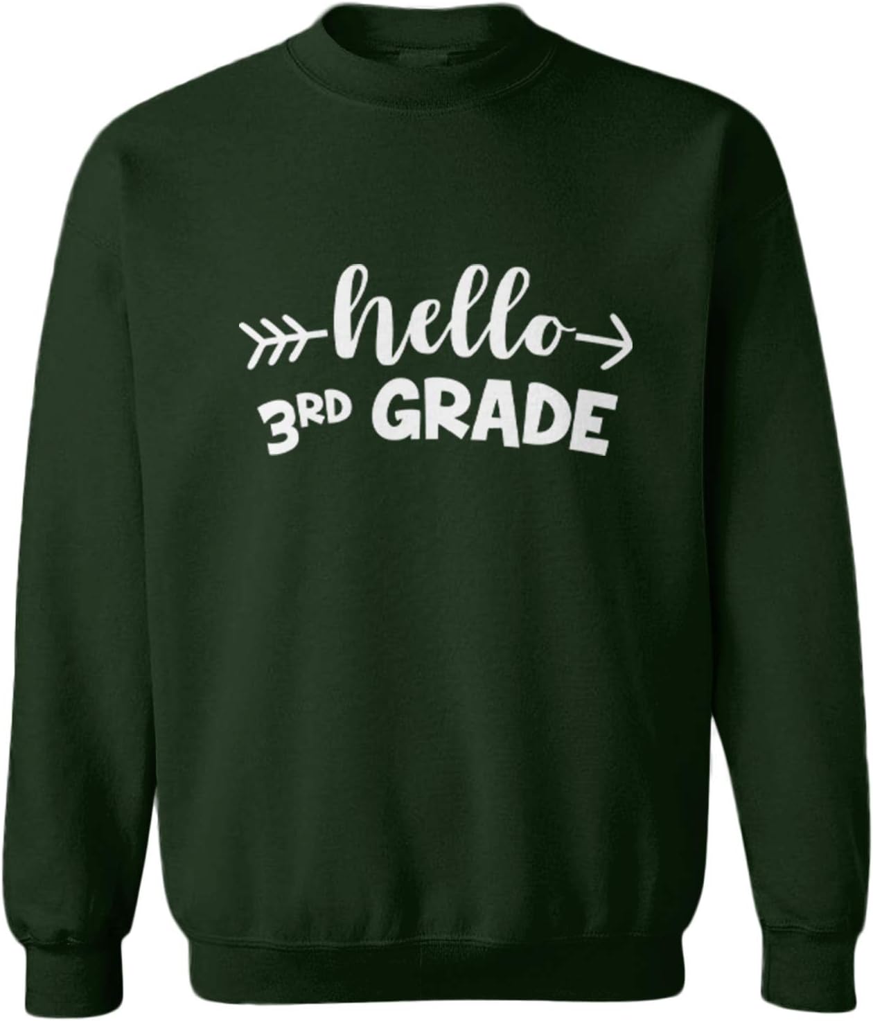 Haase Unlimited Hello 3rd Grade - Back to School Youth Fleece Crewneck Sweater