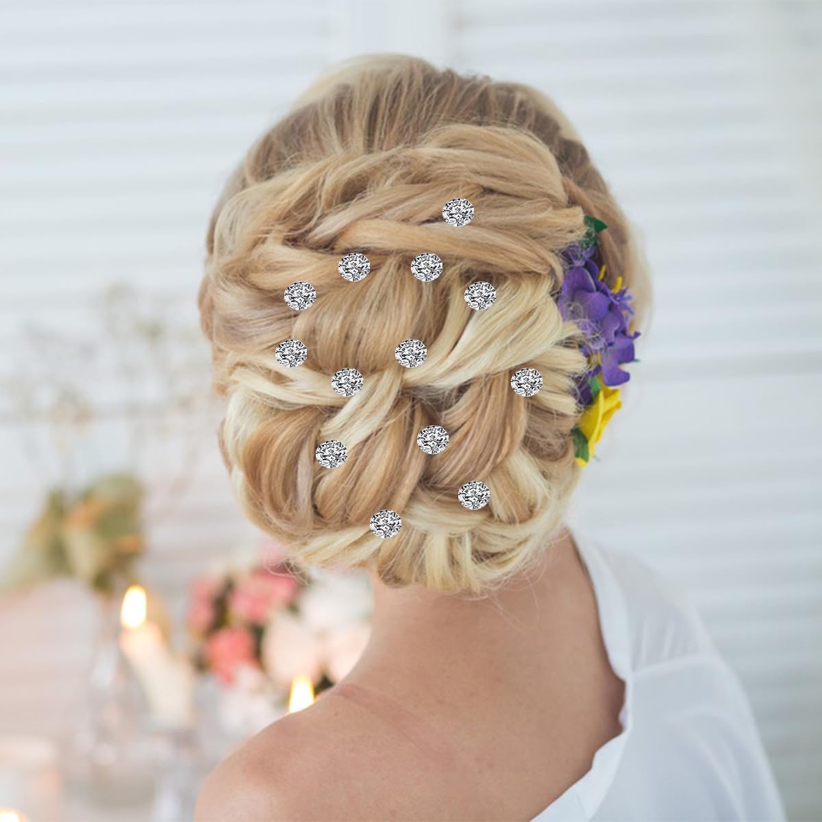 48 Pieces Gems Rhinestone Crystal Pearl Twisters Spiral Set for Women Silver Diamond Hair Pins Gems Coil Pearl Hair Clips for Wedding Prom Party and Special Occasion with Clear Container - Image 4