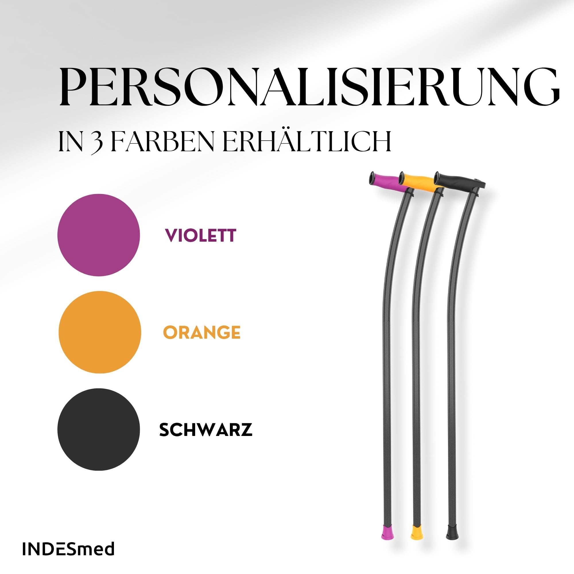 INDESmed 100% Carbon Gehstock | Luxus Gehstöcke für senioren verstellbar mit ergonomischen Griff für Damen & Herren - Leichteste Spazierstock der Welt - 3 Lagen Legierung
