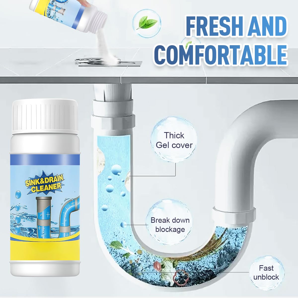 2026 Nouveau Déboucheur Canalisation, Wild Tornado Sink and Drain Cleaner, Lanoxie Déboucheur Pro Nettoyant Pour évier et Canalisation pour Toilettes Baignoire Douche Lavabo Déboucheur (3)