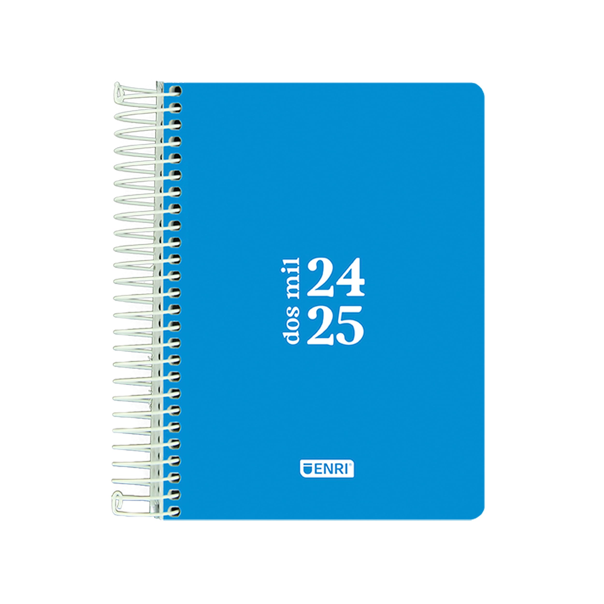 Enri, Agenda 2024 2025 Día Por Página, Tapa Plástico, 12x18 cm, Español, Color Azul