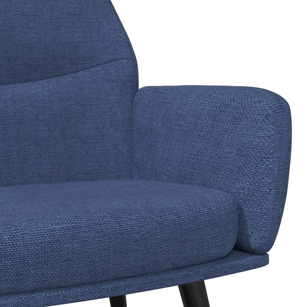 Poltrona relax in tessuto blu con braccioli | Struttura in metallo robusta, rivestimento morbido, imbottitura ottimale, sedia da salotto stabile
