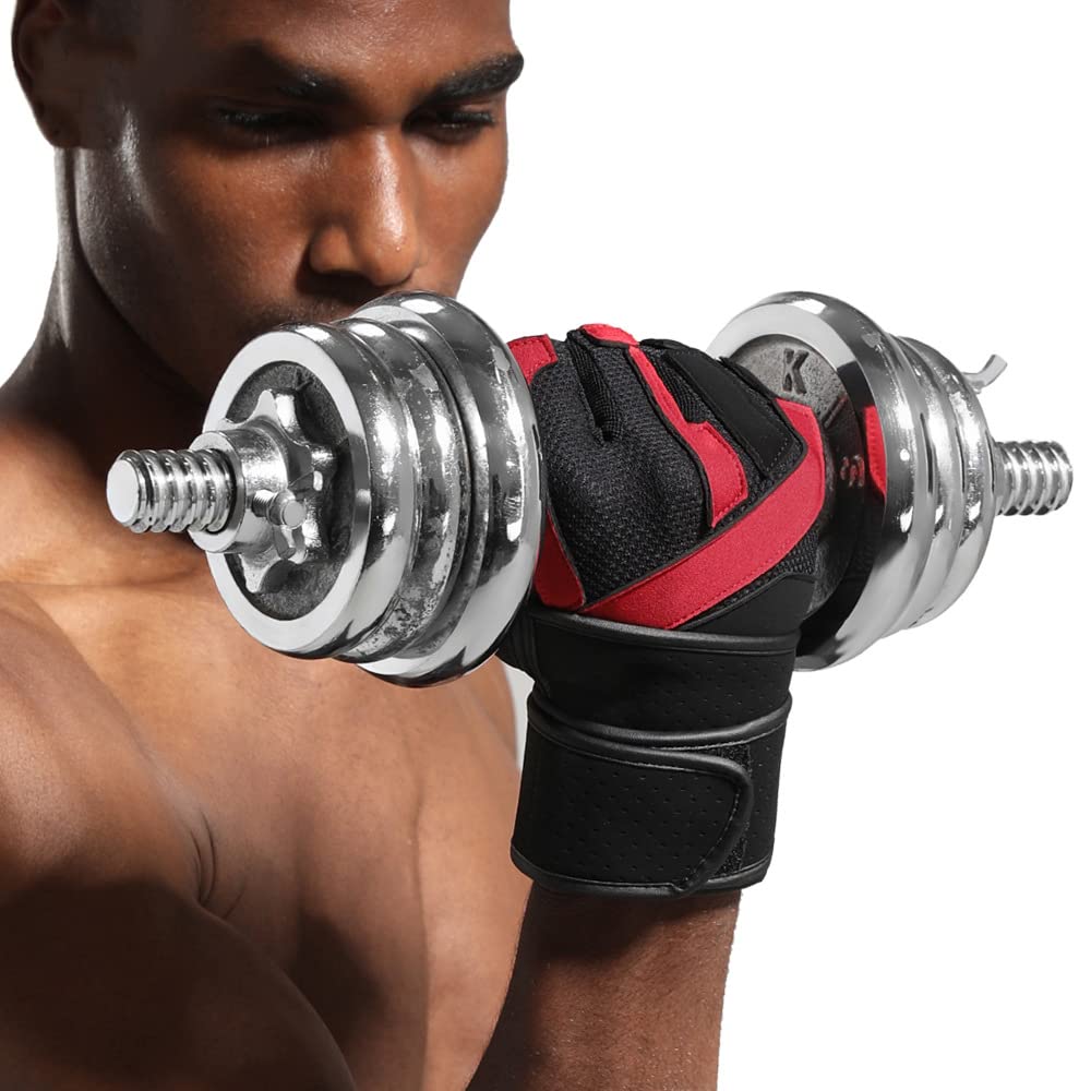 1Paio di Guanti da Palestra con Mezze Dita Uomini Donne Fitness Sollevamento Pesi Allenamento Sollevamento Pesi Guanti da Allenamento con Palmo