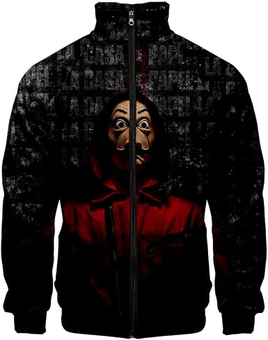 La Casa de Papel Sudaderas con Capucha con Estampado 3D Sudaderas Cool Money  Heist TV Cosplay Disfraz Manga Larga Top Sudadera con Capucha Chaqueta  Sudaderas Unisex Cuello Alto Cremallera XS-XXXL: Amazon.es: Ropa