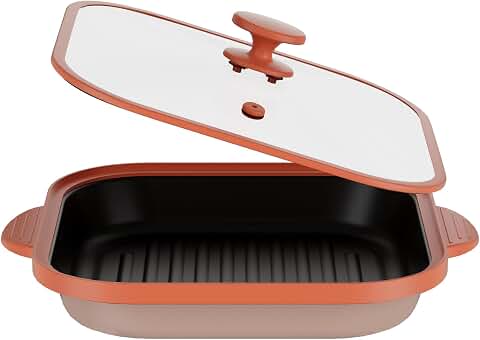 Microwave Grill Pan with Glass Cover - Bacon Cooker, Crisper & Grilled Cheese Maker, Microwave Cookware,Dishwasher Safe for Easy Clean