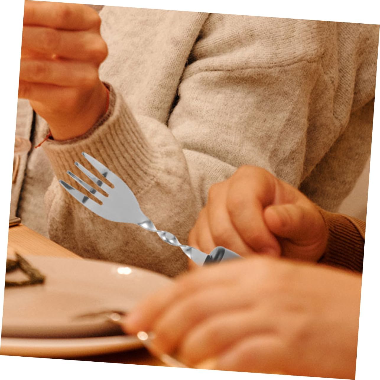 1Set Adaptive Utensils for Elderly Non Slip Tableware for Disabled with Ergonomic Grip Convenient Portable Design Durable TPR for Self Feeding Daily