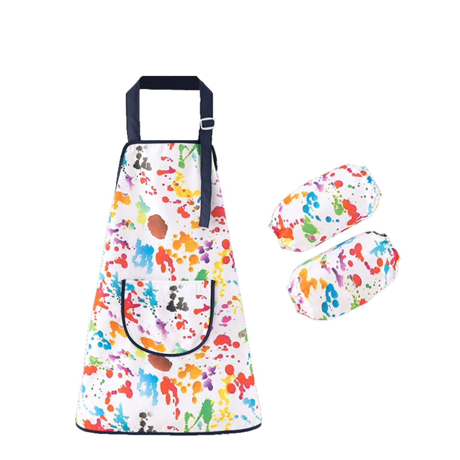 Goiern Delantal para niños de 6 a 12 años con bolsillos, delantal de pintura para escuela, impermeable para manualidades, pintura, hornear, cocinar, niñas y niños (A), multicolor, L