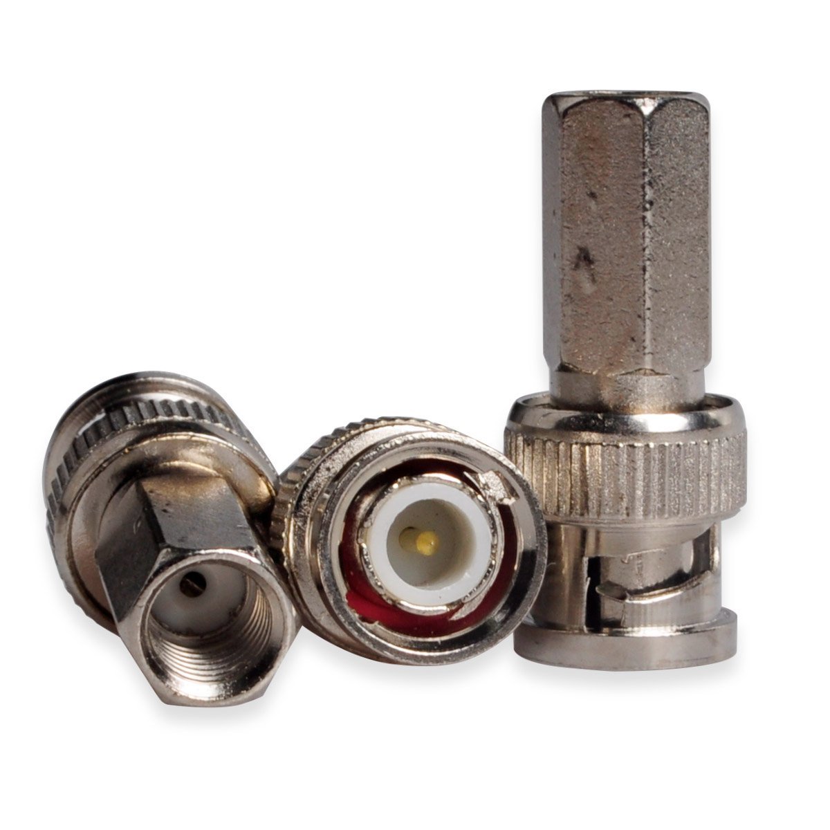 Conwork BNC Male Compression Coax Connectors RG6 / RG60 Twist-On Solderless Adapters 20-Pack