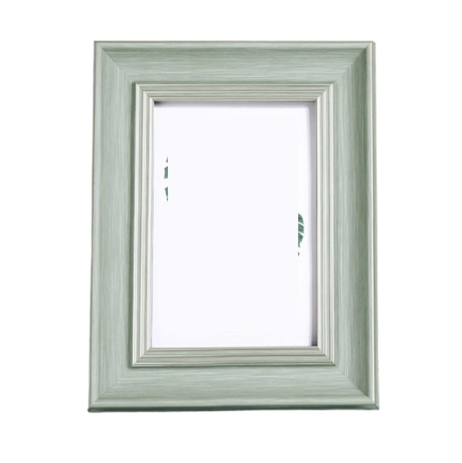 Photo Picture Display Frame Square Photo Frame Antique Wood Grain Wall Mounted Picture Living Room Decoration(Cyan)