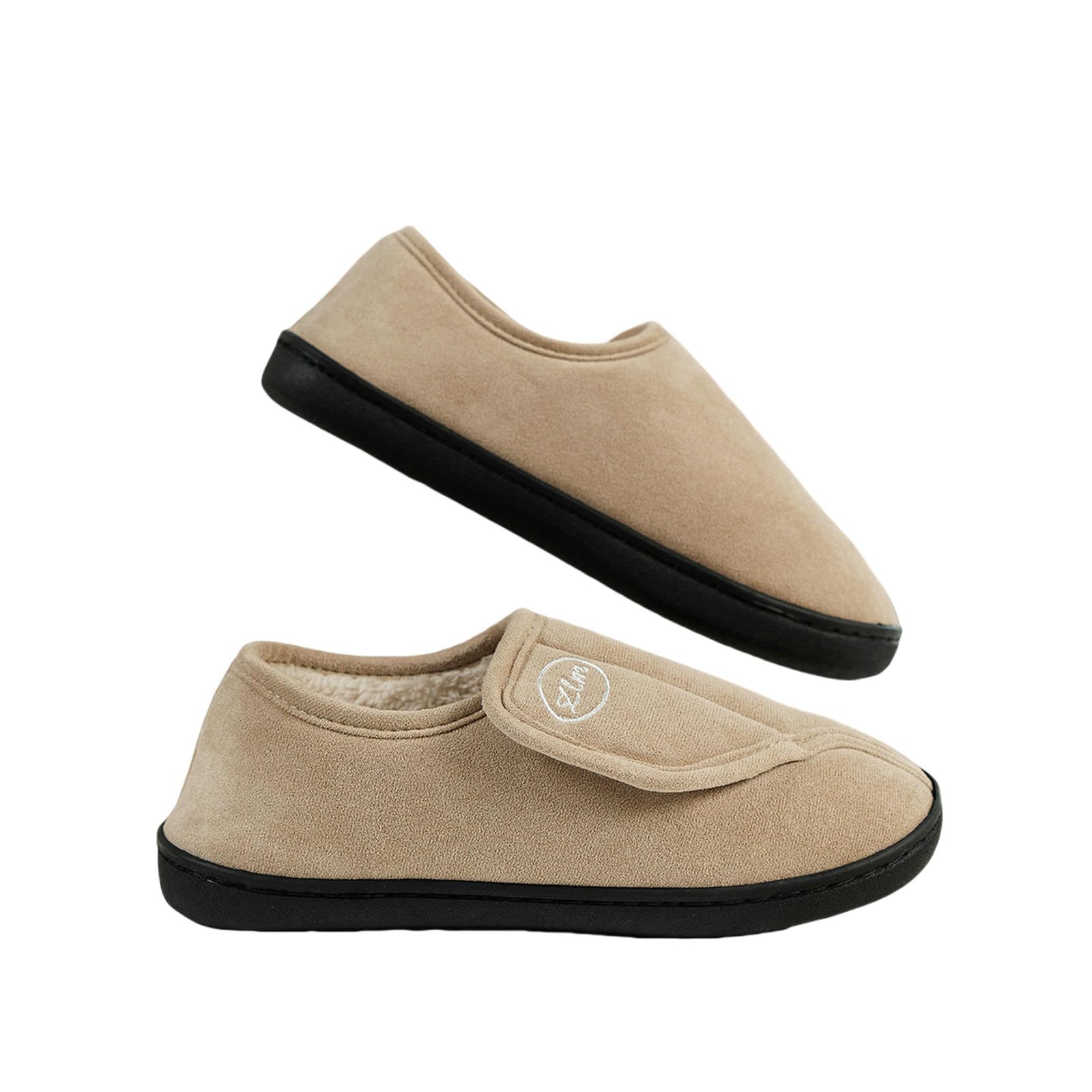 Pantofole Pannelli di Cotone Senza Slip Interni Caldi Invernali più Velluto E Scarpe di Cotone in Esterno Addensate-nero-36-37