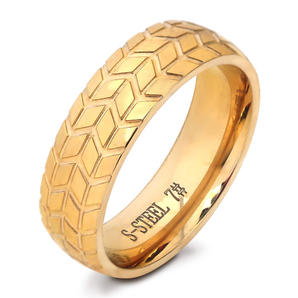 PAURO Unisexo Tire Creativo Motorista Anillo Hombre Mujer Acero Inoxidable