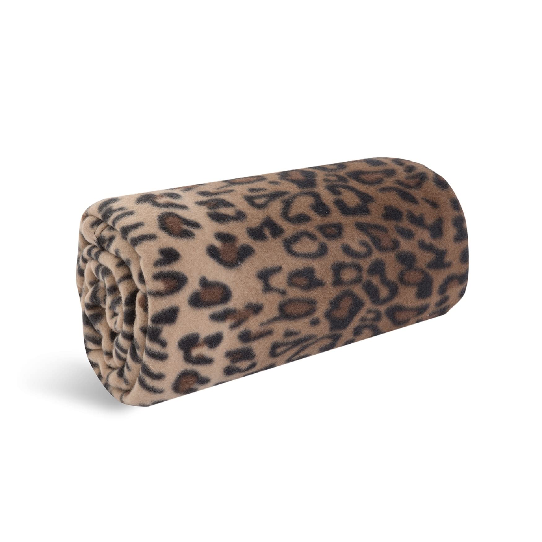 Cozy-Soft Microfleece Travel Blanket, 50x60 Inch, Lightweight, Compact, Perfect for Airplane and Car, Leopard
