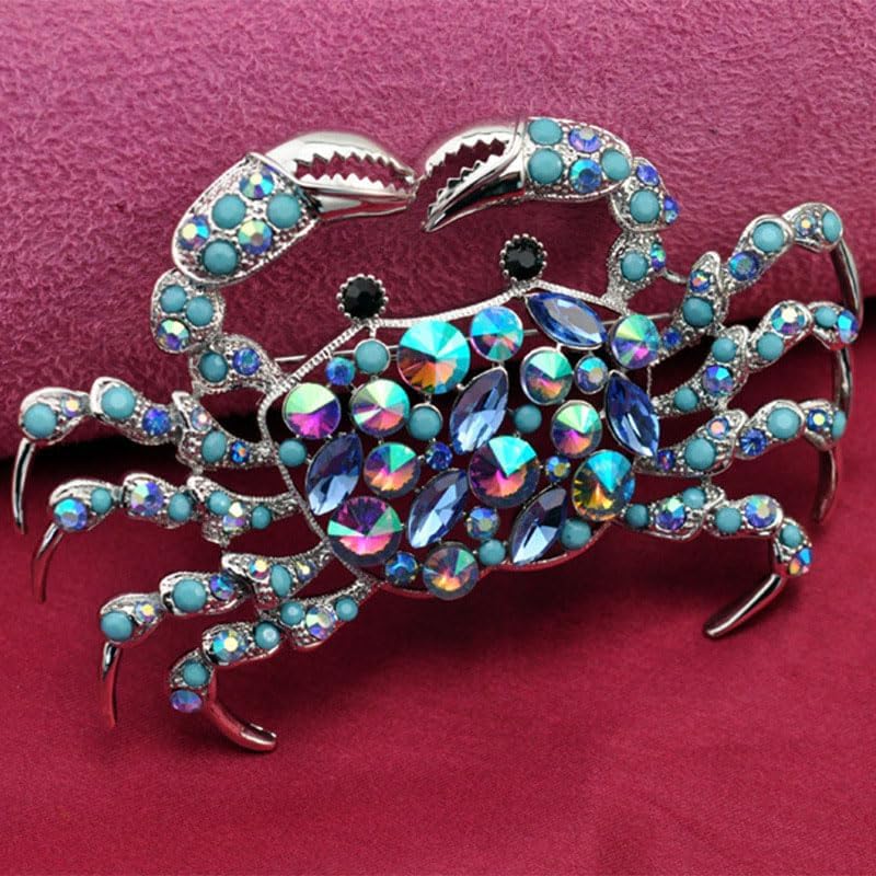 1pcs Shimmering Rhinestone Crab Brooch, Dazzling Sea Creature Accessory for Parties, Casual Wear and Gifting - Image 9