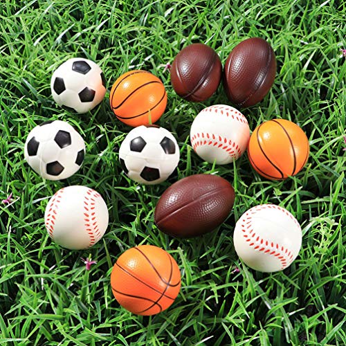 Toyvian Mini Bolas de Esportes de Espuma para Crianças Adultos Mini Beisebol Futebol Basquete Futebo