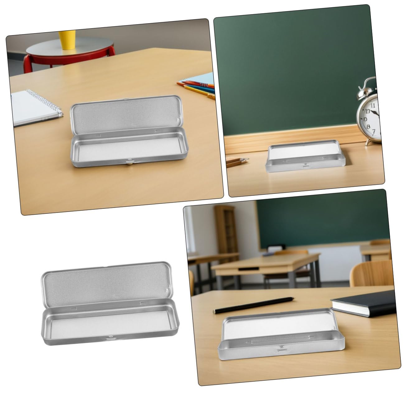 Mobestech 8 pezzi Scatola Portapenne Rettangolare in Metallo Organizer Singolo Astuccio Scuola Resistente e Protettivo per Cancelleria Design Moderno e Robusto