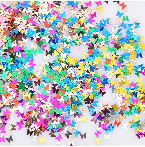Paillettes d'art 12 Couleurs Papillon de Forme de Papillon Ongles 3D Paillettes Paillettes Paillettes Ongles décorations décorations de manucure DIY décor 3.5x3mm