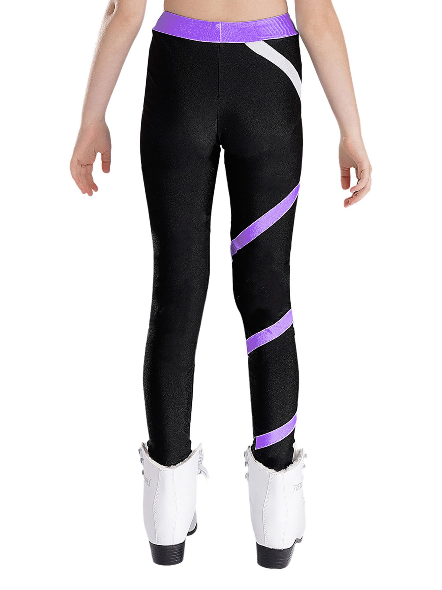 ranrann Ensemble Patinage Artistique Fille Veste Chaud Polaire avec Pantalon Collant Legging Tenue Patinage sur Glace Sport C Violet 9-10 ans