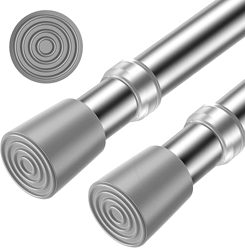 Miniatura 37 de AIZESI 1 barra de tensión para cortinas de tensión para ventanas de 28 a 48 pulgadas, barra de cortina de resorte de 7/8 pulgadas de diámetro, sin