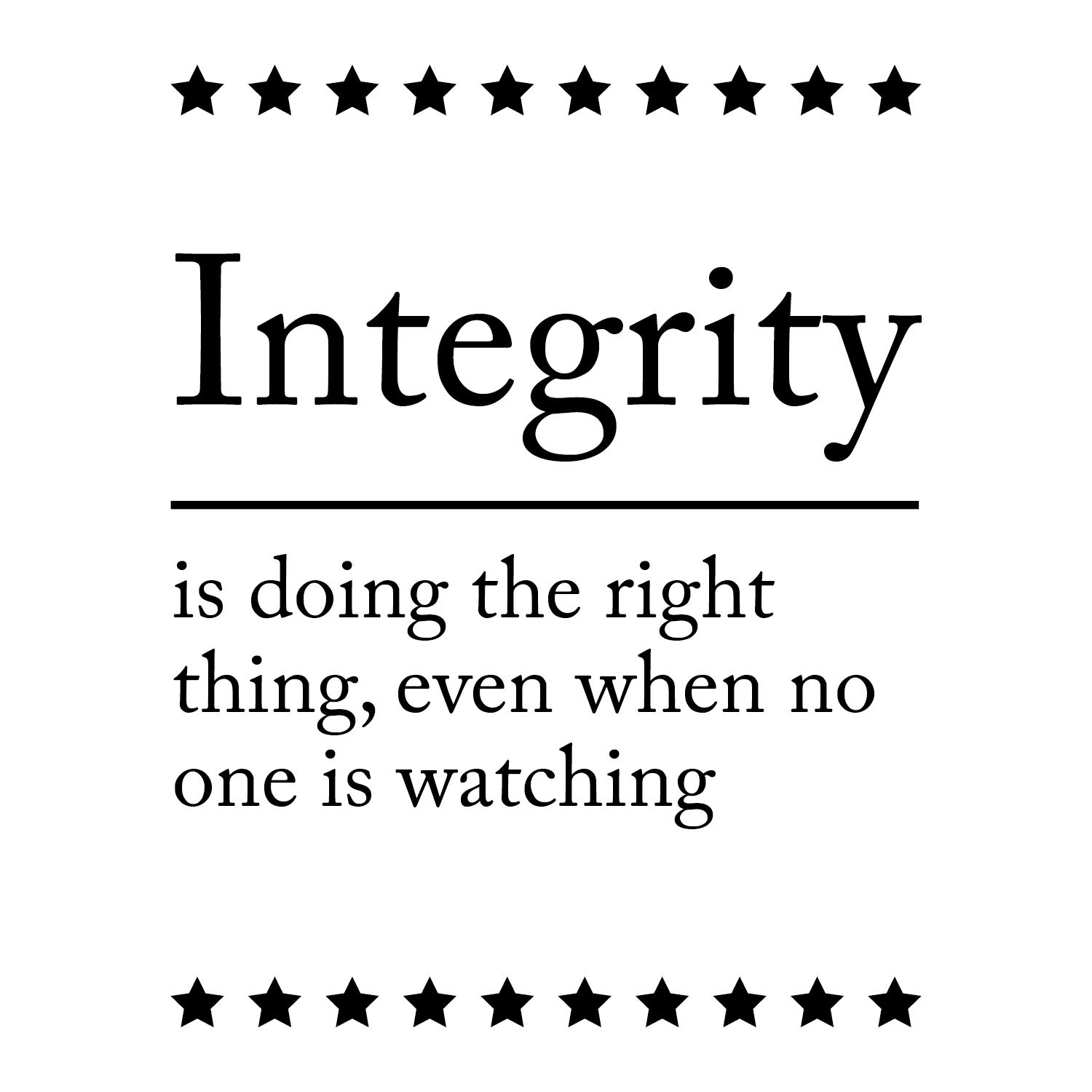 Designs ByLITA Integrity Definition & Mantra 8 x 10 UNFRAMED Print Quote Wall Art