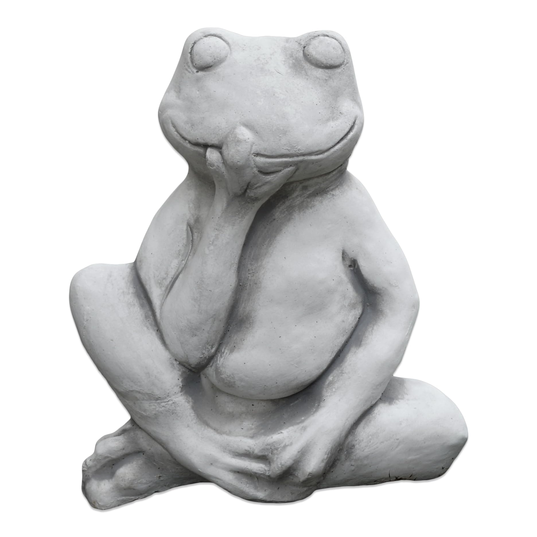 gartendekoparadies.de Masywna figurka kamienna, zabawna żaba, ropucha, wysokość 28 cm, 13 x 23 cm, szara, 8 kg, z odlewu kamiennego, odporna na mróz