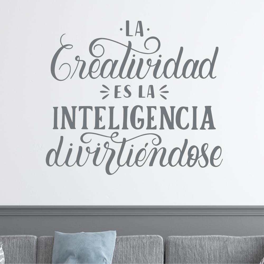 Vinilo adhesivo con frase La creatividad para dar vida y carácter a tus paredes grises