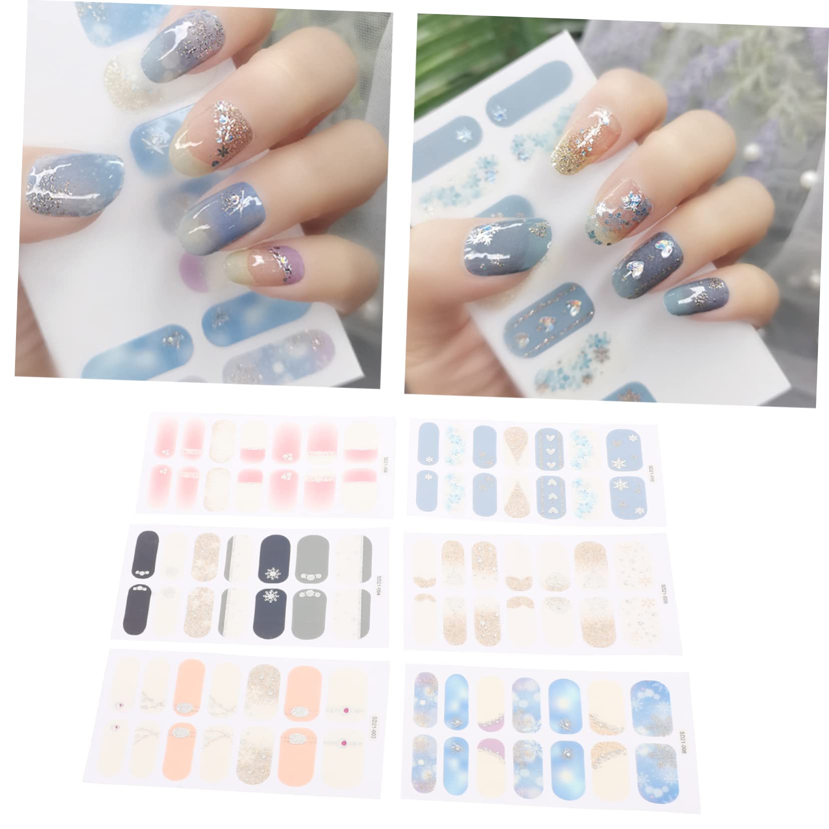 VALICLUD 5 Set Adesivi Per Unghie Decalcomanie Autoadesive Per Nail Art Per Stile Unico 6 Fogli*5