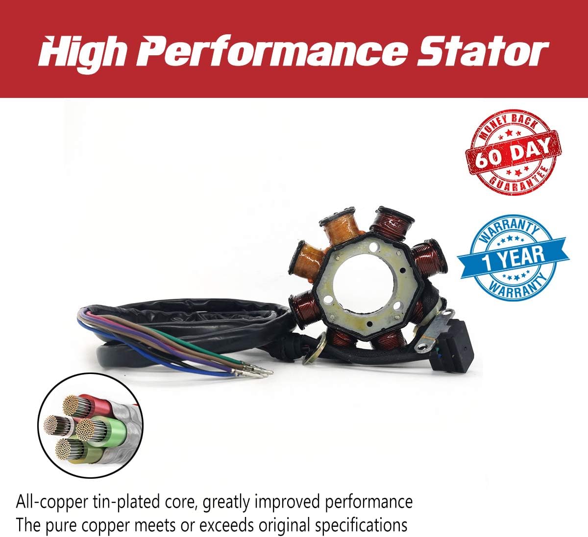 Stator for Kawasaki Jet-Ski STS/750SS/750STX/Super Sport XI 1995 1996 1997 1998 21003-3733