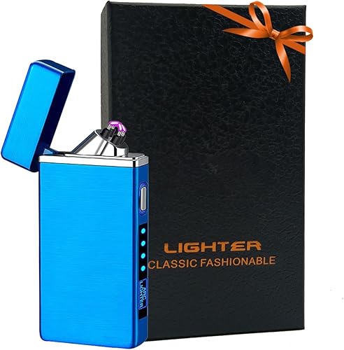 SKRFIRE Encendedor resistente al viento al aire libre encendedor eléctrico de doble arco chapado en PVD resistente al desgaste encendedor USB