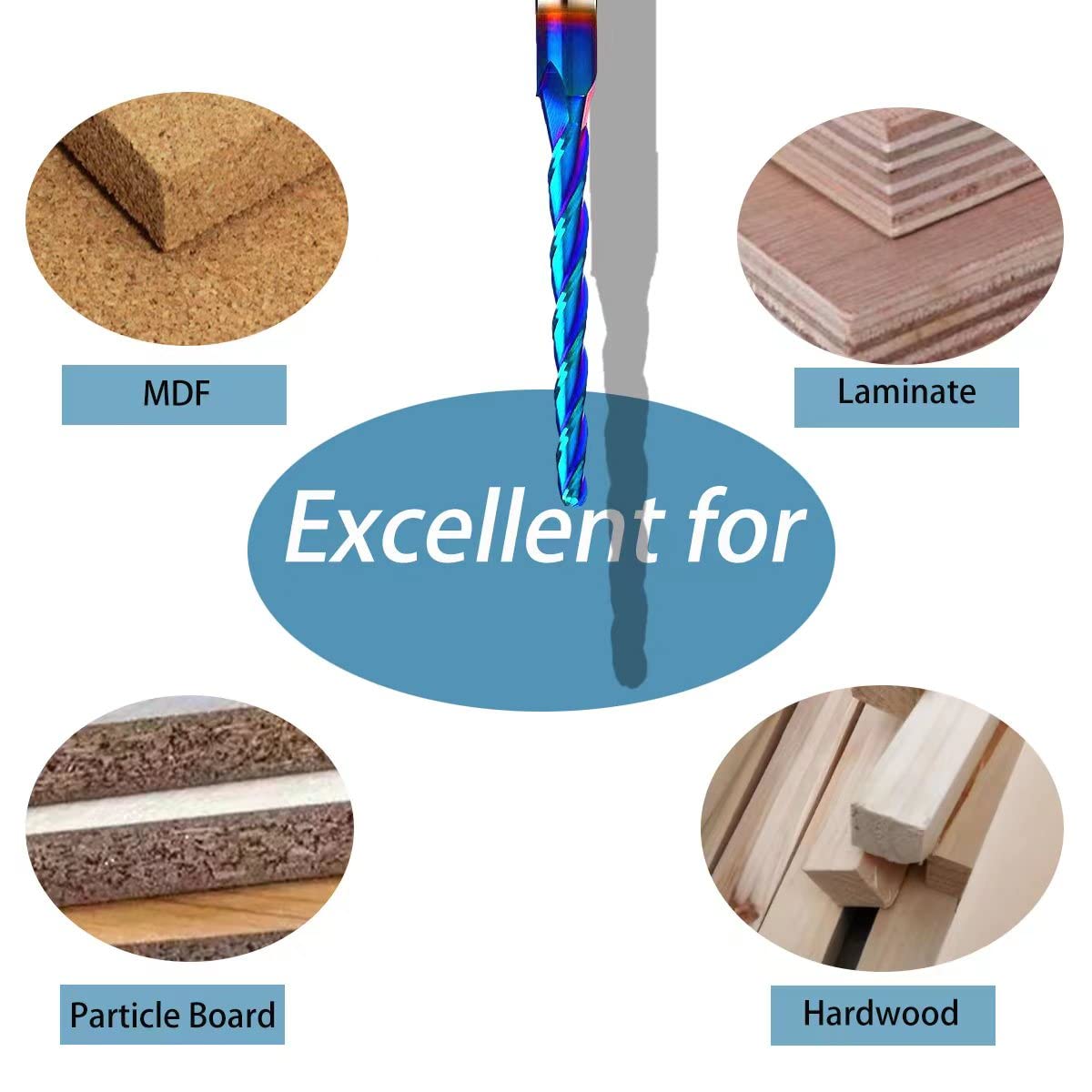 2PCS BRB228 Milling Cutters Ball Nose Solid Carbide Up Cut CNC Spiral Bits NACO Coated 2D 3D Carving Router Bit 1.0Deg with 1/8 Inch Cutting Dia