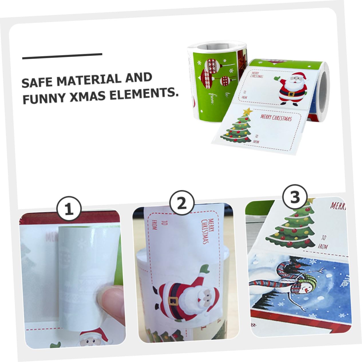 DOITOOL 10 Rollen Handgemachte Weihnachtsaufkleber Retro Stil Mehrzweck Klebeetiketten für Geschenkboxen Grußkarten Blumensträuße Papier und Süßigkeitentüten Sicher und Praktisch für